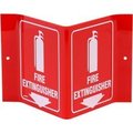 Brady Brady V1FE15A Fire Extinguisher V Sign, 2 Sided, Acrylic, 8W x 6H V1FE15A